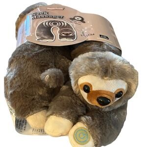 HealthTouch Sloth Vibrating Neck Massager Plush Grey Travel/Home/Work Pillow New